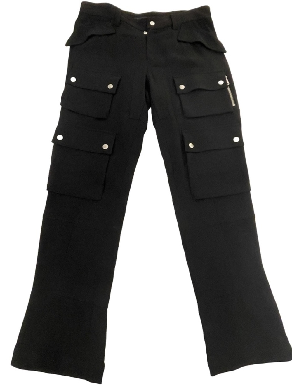Ralph Lauren Black Label Wool Blend Cargo Pants Pockets Snaps Women 10 ( READ)